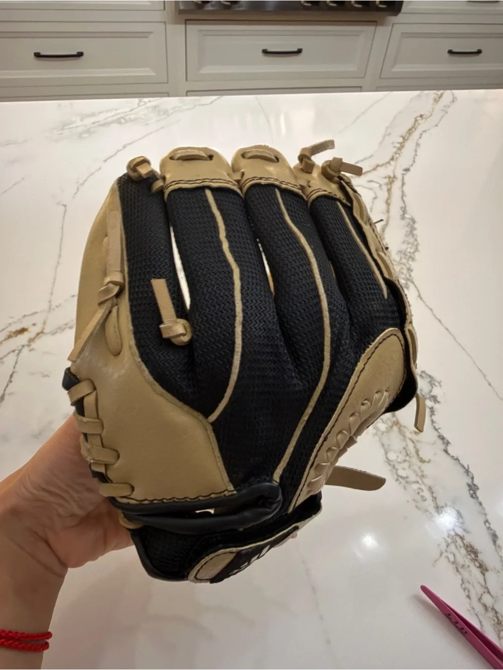 adidas Kids Mittens - Tan and Black